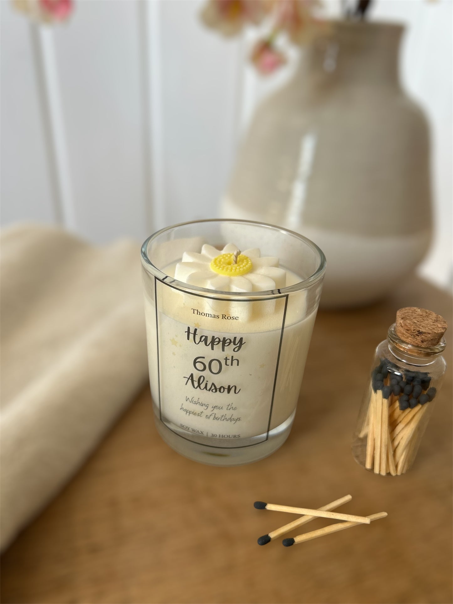 60 Birthday Personalised Candle - Any Age.