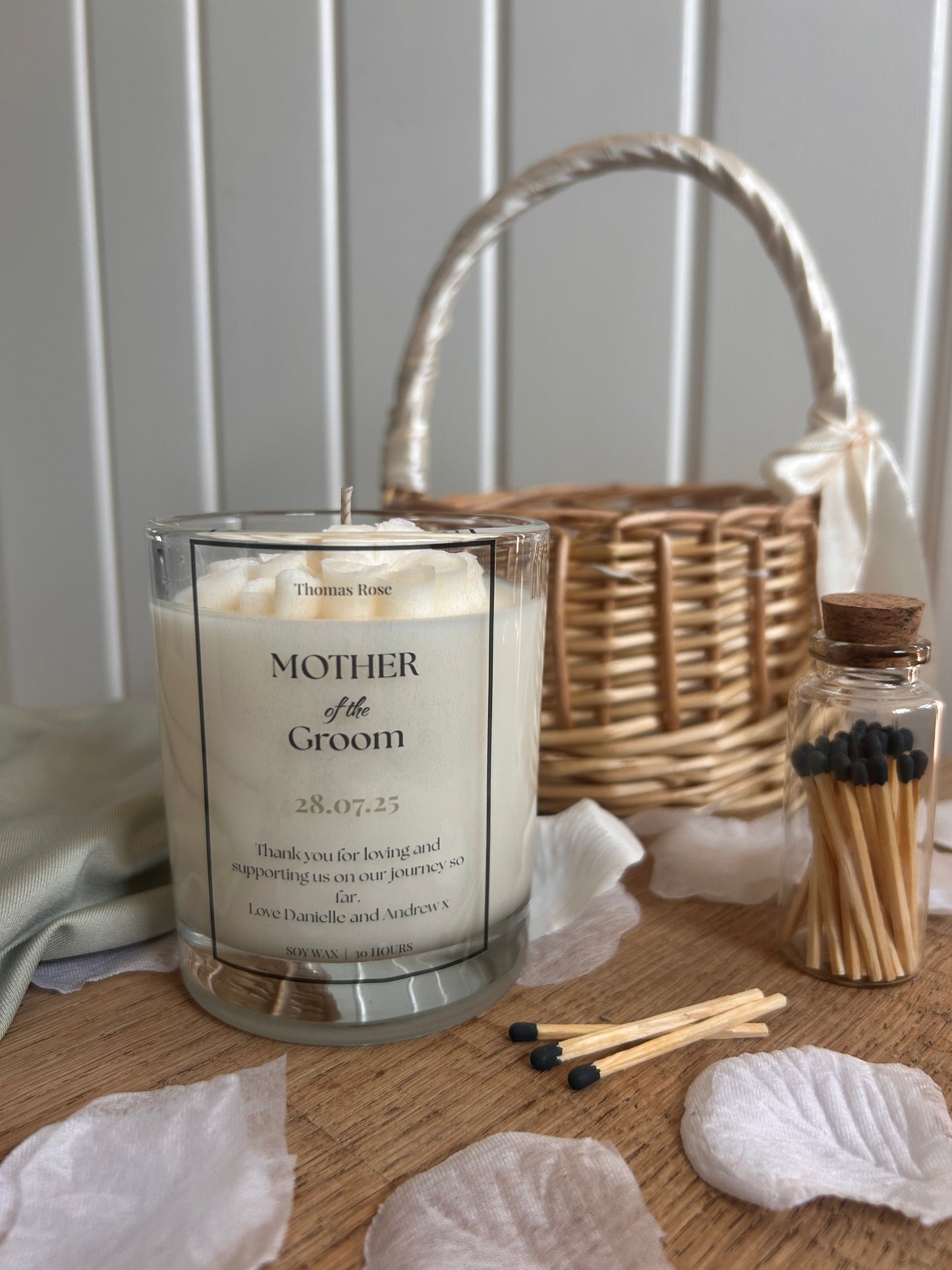 Personalised Mother of Groom Candle