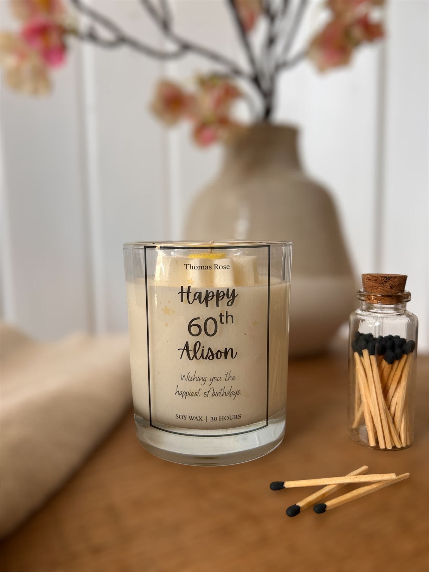 60 Birthday Personalised Candle - Any Age.
