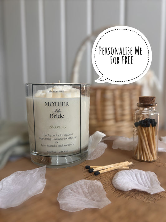 Personalised Mother Of Bride Candle