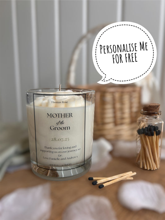 Personalised Mother of Groom Candle