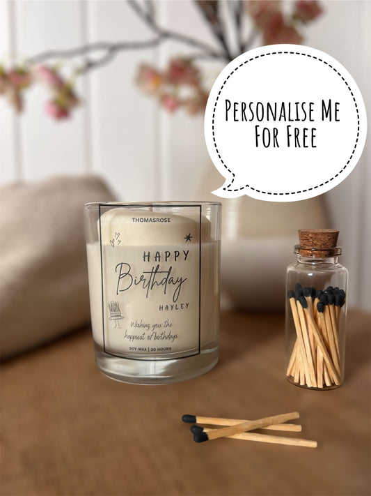 Personalised Happy Birthday Candle